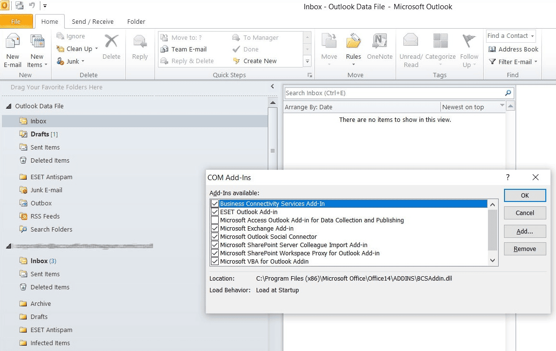 Disable the add-ins that are not required Disable the add-ins that are not required