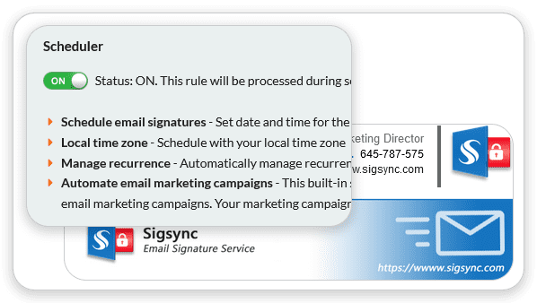 Schedule email signatures