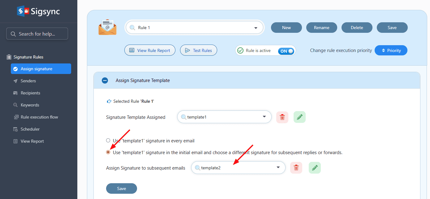 Assign Subsequent Template Assign Subsequent Template