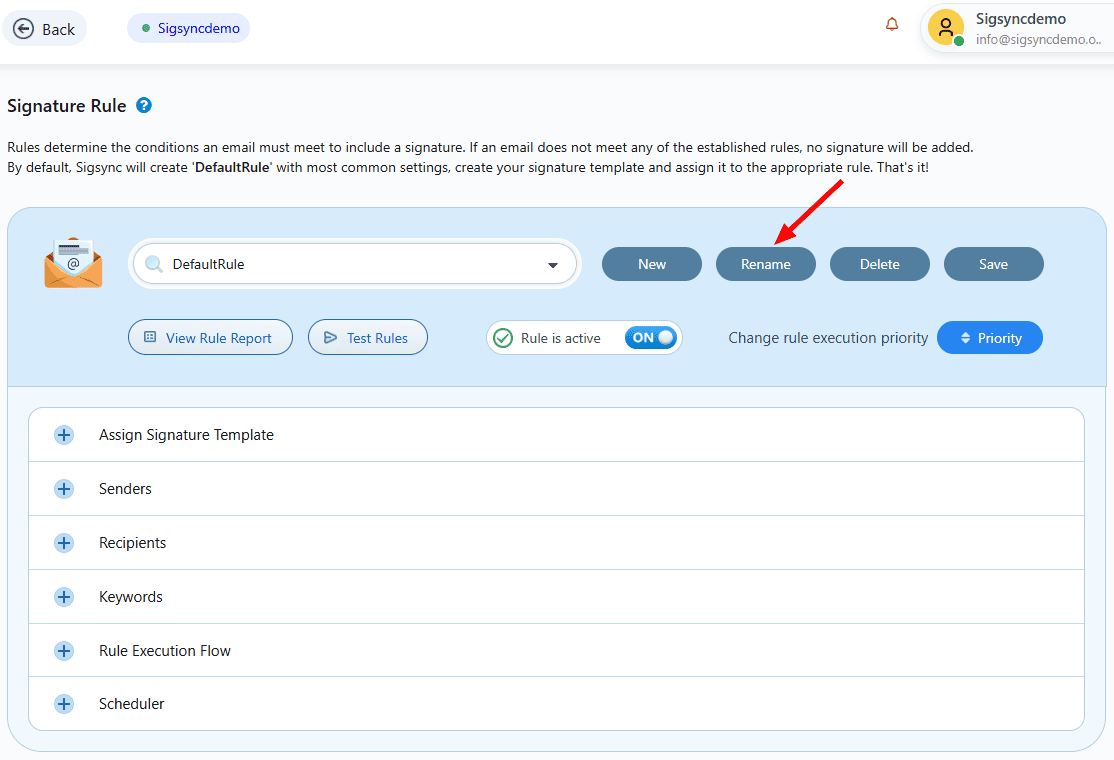 Rename rule Rename rule