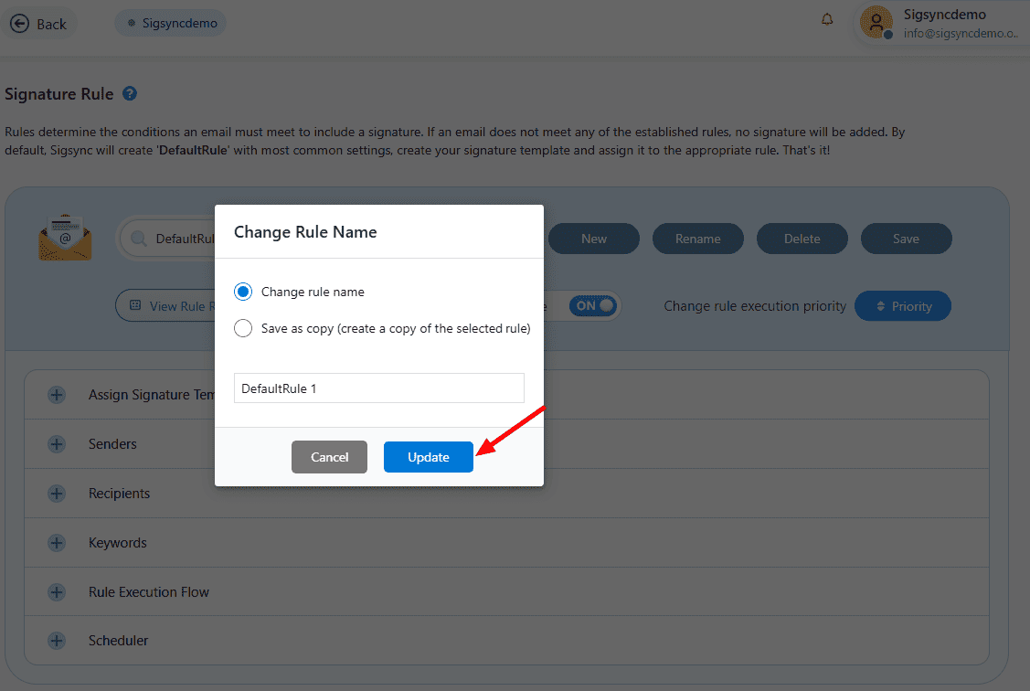 Update rule name Update rule name