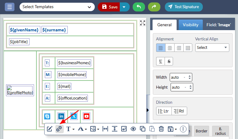 Add hyperlink in Social Media Add hyperlink in Social Media