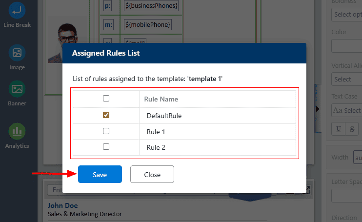 Assign Rule Name Assign Rule Name