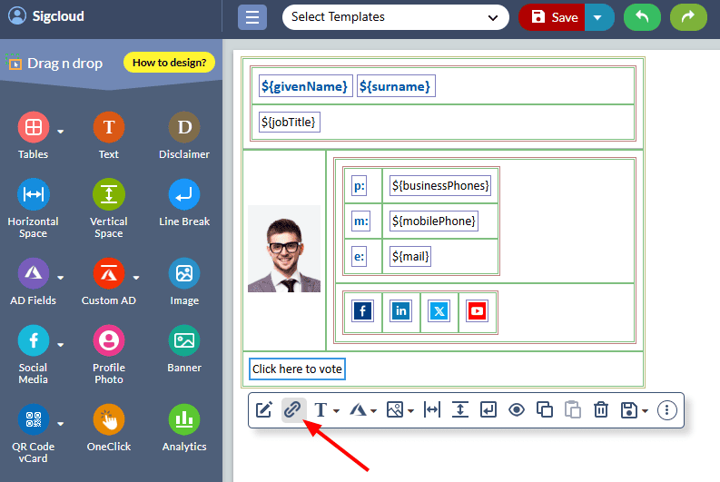Add hyperlink Add hyperlink