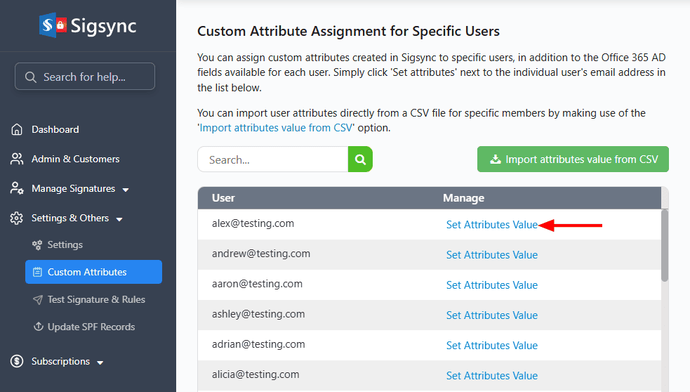 Set Attributes