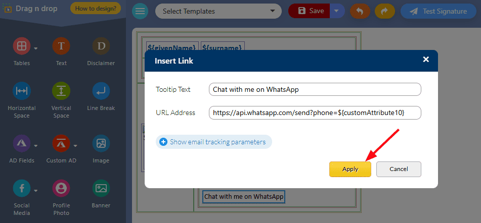 Insert WhatsApp link