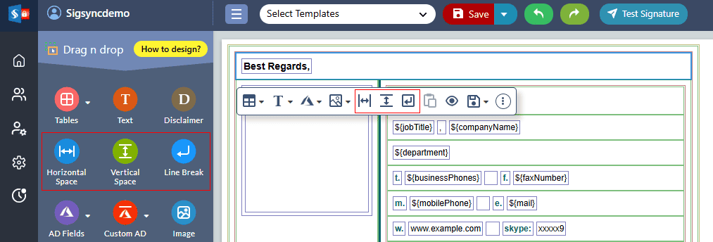 Spacing and New line Spacing and New line