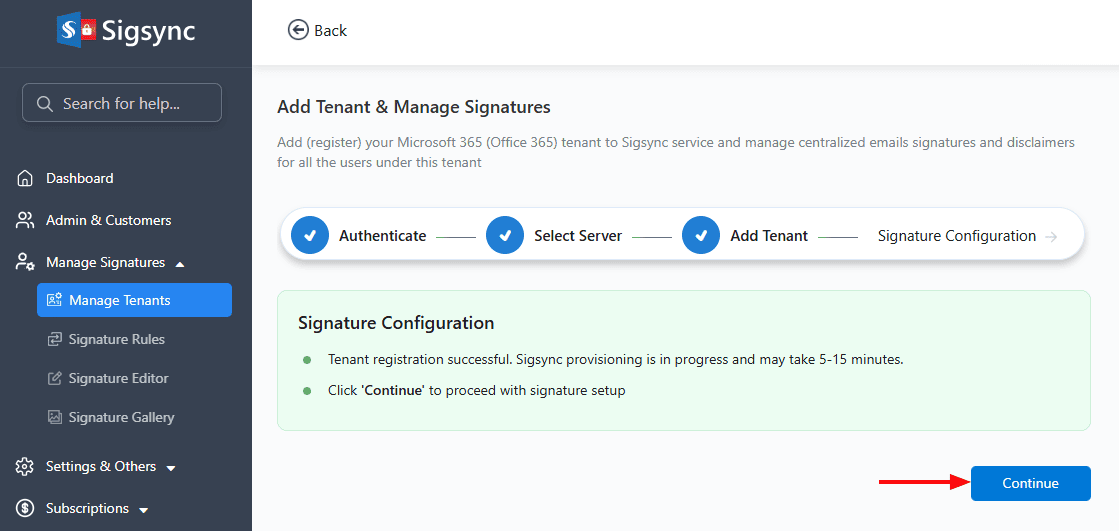 tenant-added-successfully adding-tenant-progress